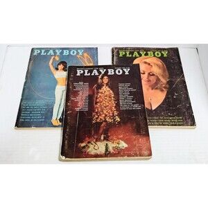 VINTAGE 1965-68 PLAYBOY GENTLEMAN’S MAGAZINE LOT W CENTERFOLDS & INSERTS INTACT